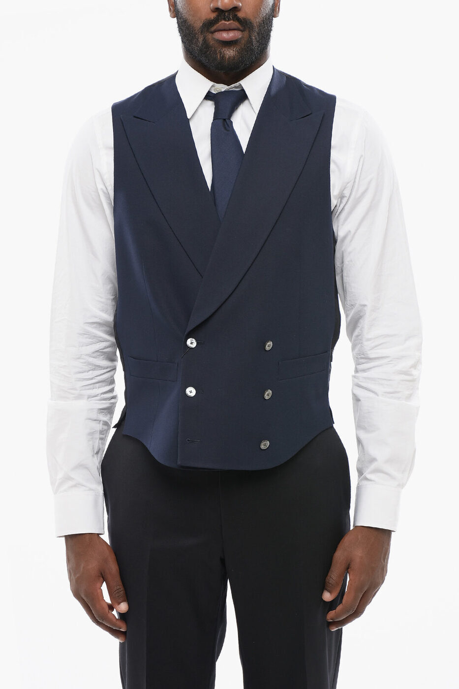 コルネリアーニ CORNELIANI フォーマル スーツ メンズ Formal Outfits SILK DOUBLE BRESTED VEST WITH PEAK LAPEL 91CT04 3198566 001 関税 送料無料 ラッピング無料 2020SS dk
