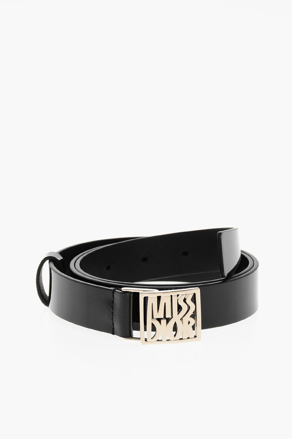 美品】Christian Dior レディースベルト Cロゴ 金金具 ネイビー