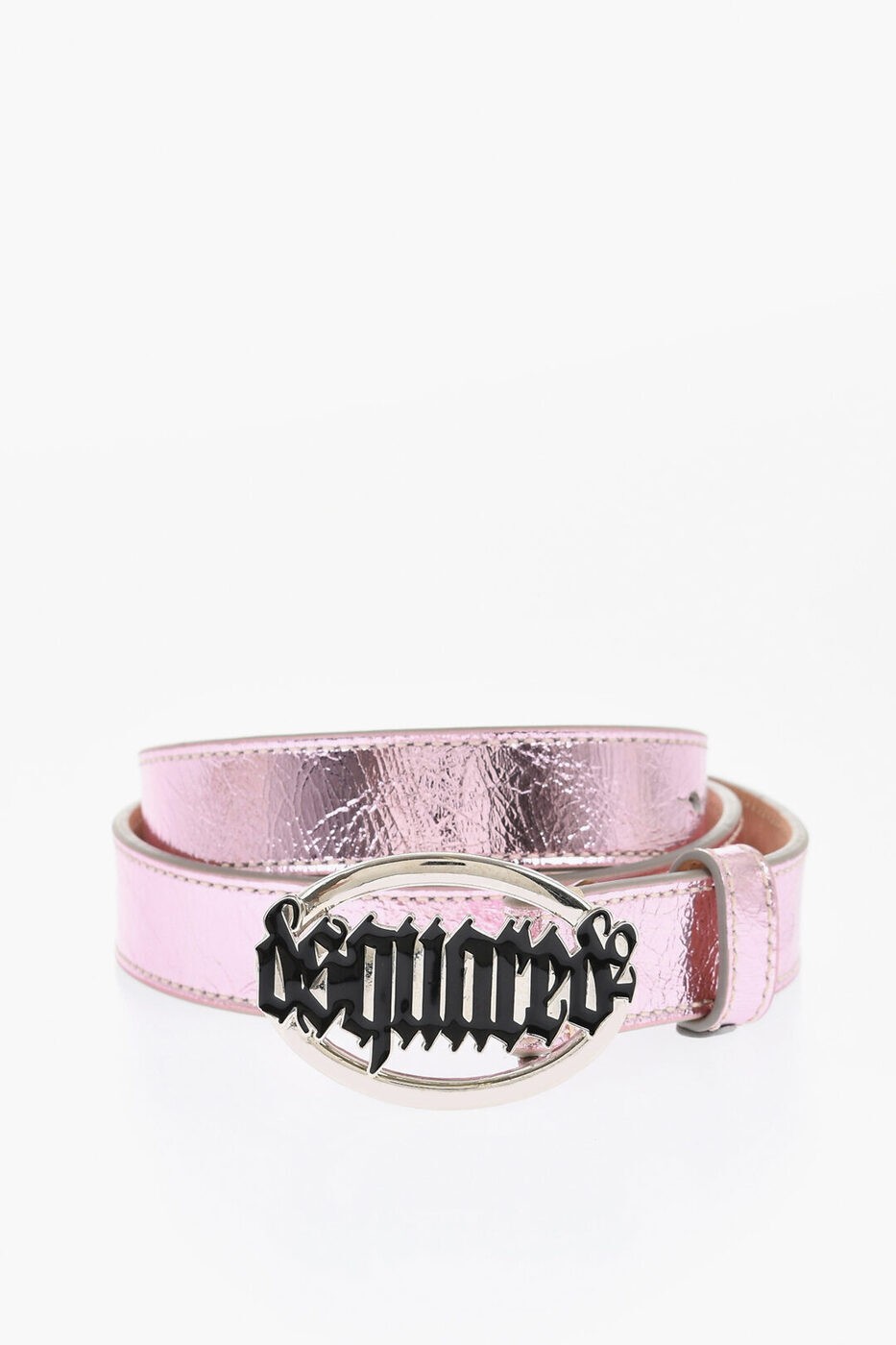 楽天BRANDSHOP・クラージュ楽天市場店ディースクエアード DSQUARED2 ベルト レディース Belts METALLIC LEATHER BELT WITH GOTHIC DSQUARED BUCKLE 25MM BEW0419 14007340 9207 関税 送料無料 ラッピング無料 dk