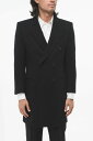イヴ サンローラン SAINT LAURENT PARIS トレンチ コート メンズ Coats and Trench WOOL PEAK LAPEL DOUBLE-BREASTED COAT 758054 Y177W 1000 関税 送料無料 ラッピング無料 2020AW dk