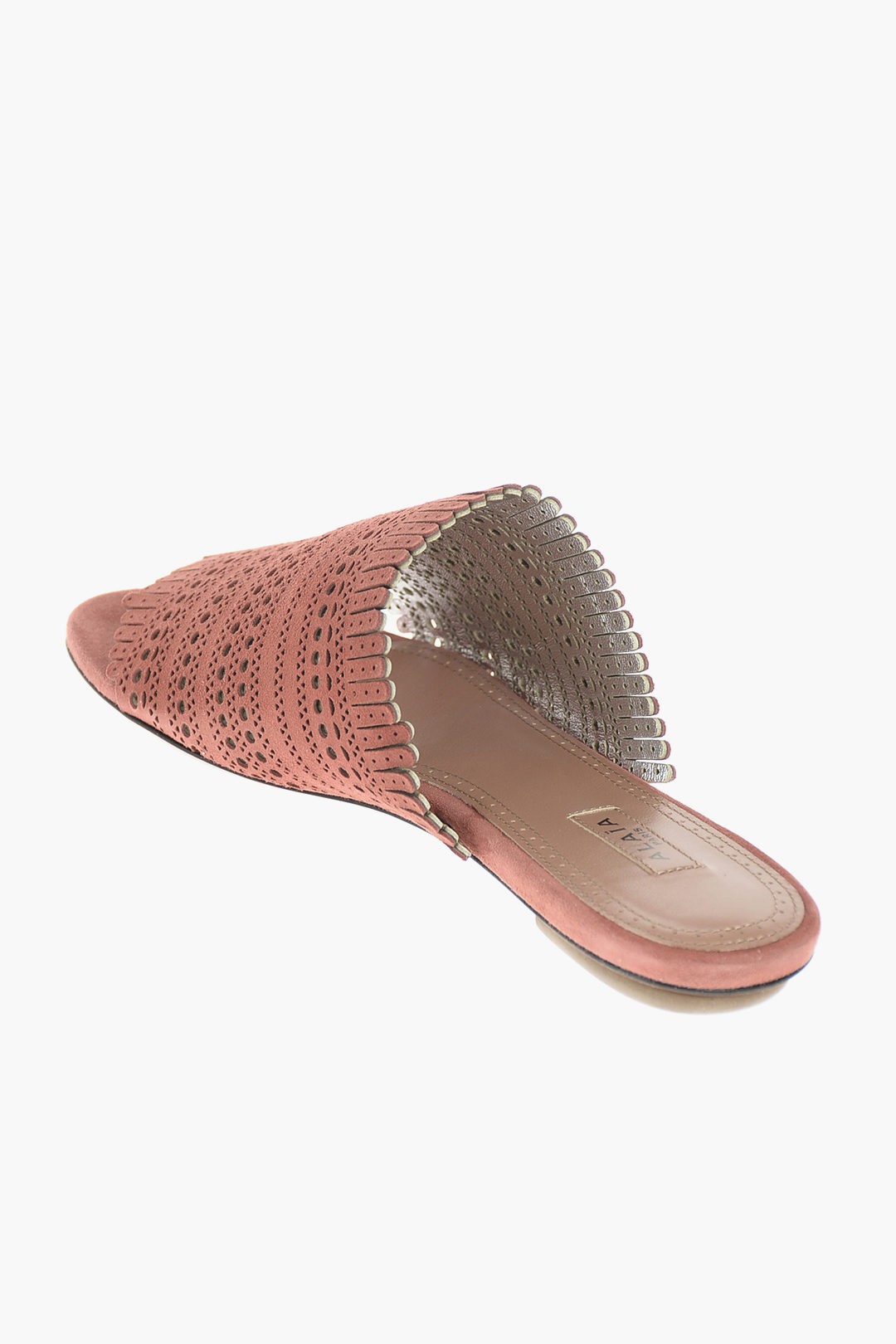 ALAIA アライア Pink フラットシューズ AA3M041C/K039723 レディース PERFORATED SUEDE FLAT SANDALS 【関税・送料無料】【ラッピング無料】 dk