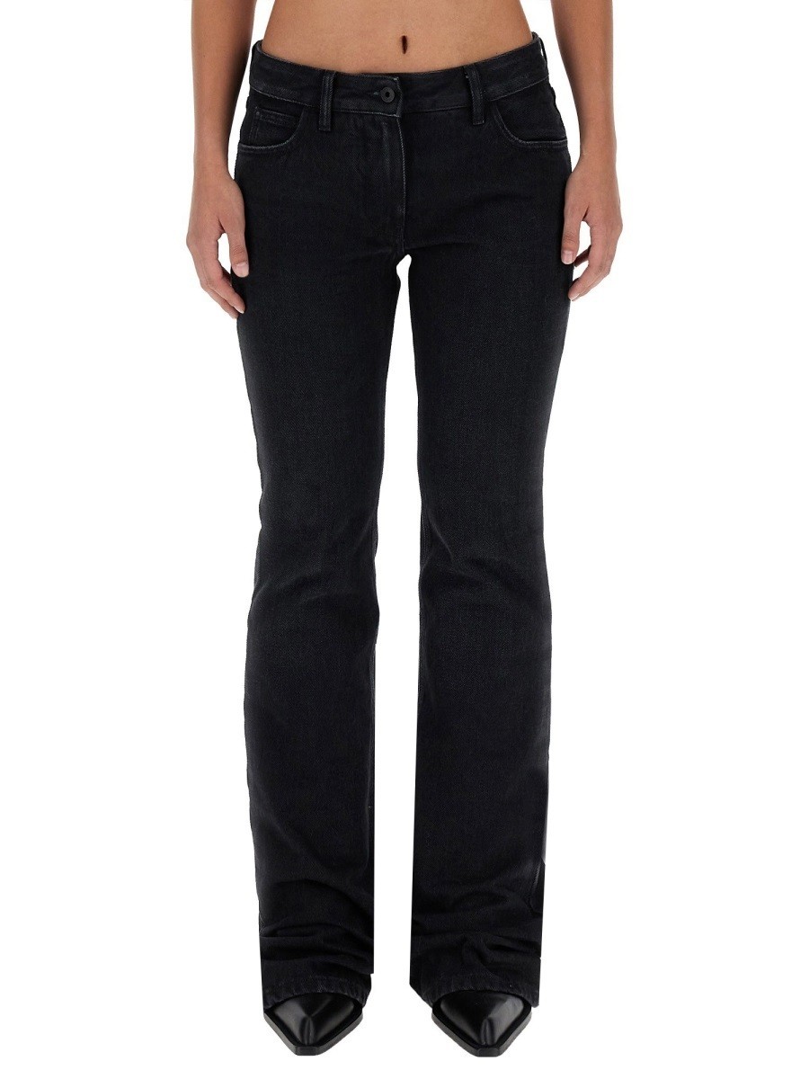 ݥȺ4!! եۥ磻 OFF WHITE ǥ˥ ǥ ֥å Jeans 300120 BLACK  ...