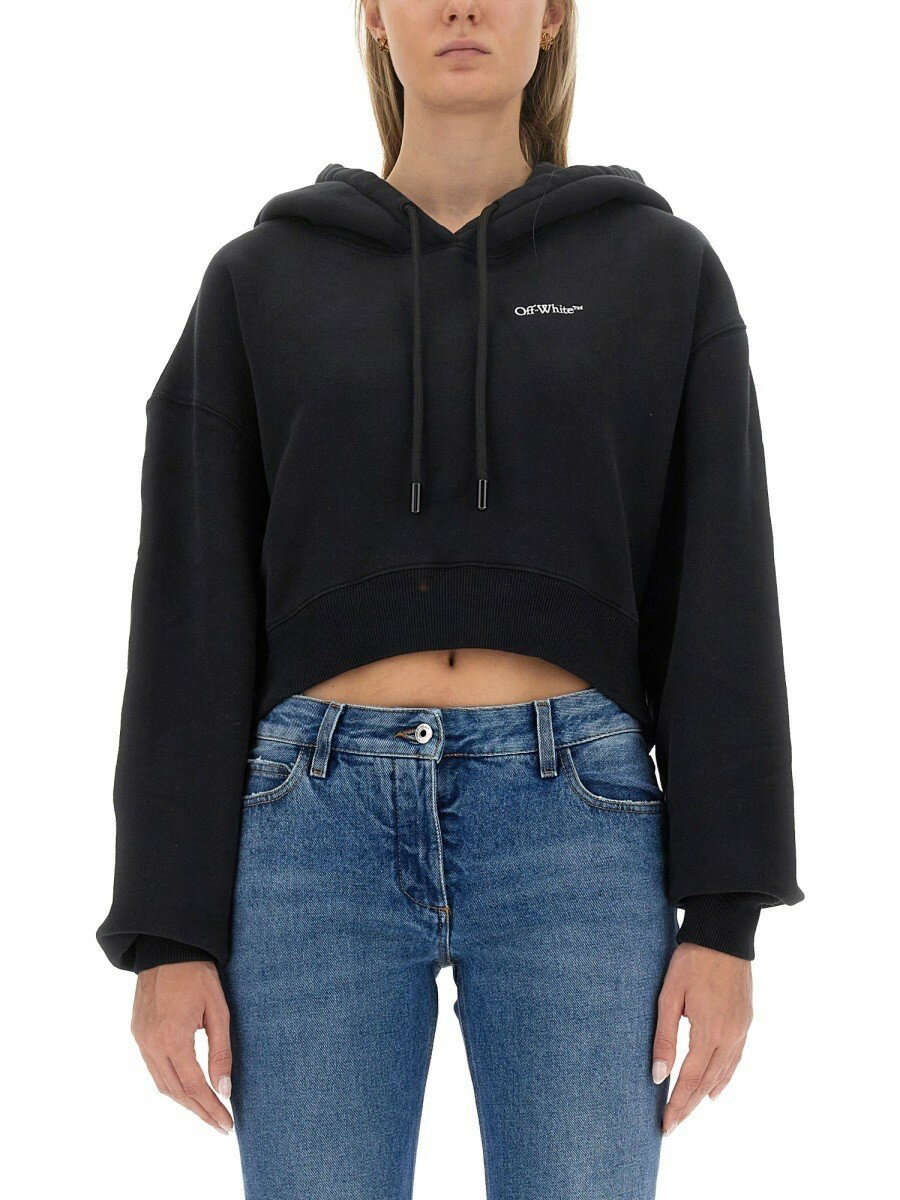 ݥȺ4!! եۥ磻 OFF WHITE ȥ졼ʡ ǥ ֥å Sweatshirts 303983 BL...