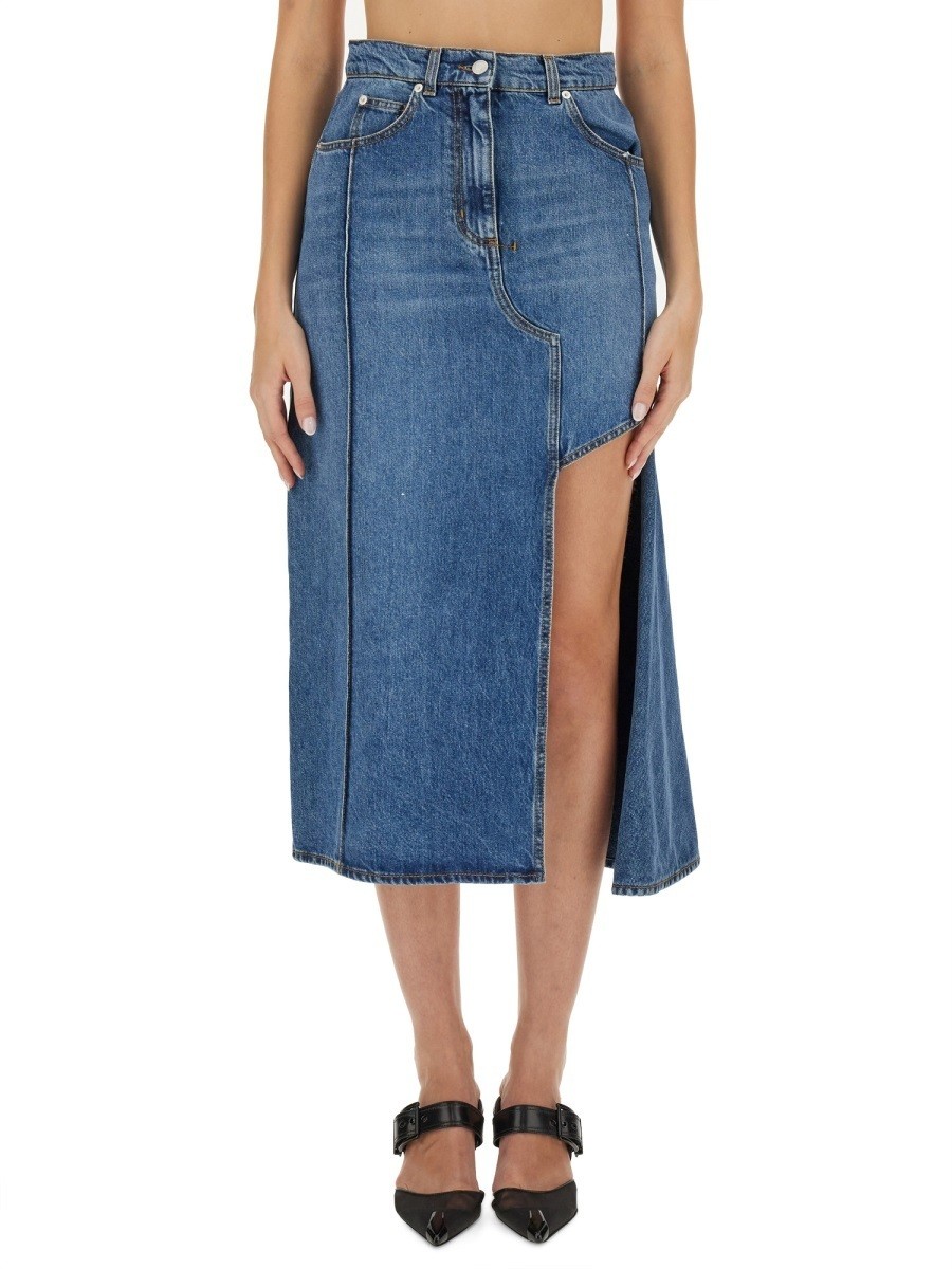 쥭 ޥå ALEXANDER MCQUEEN  ǥ ֥롼 Skirts 304615 DENIM  ̵ åԥ̵ 2023AW el