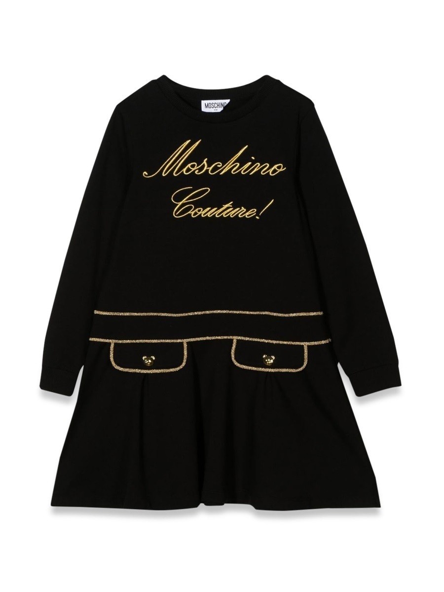 【土日限定クーポン配布中！】 MOSCHINO モスキーノ ブラック BLACK ドレス ガールズ 秋冬2022 255258 ..