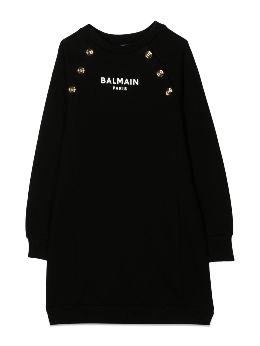 【土日限定クーポン配布中！】 BALMAIN バルマン ブラック BLACK ドレス ガールズ 秋冬2022 255766 【..