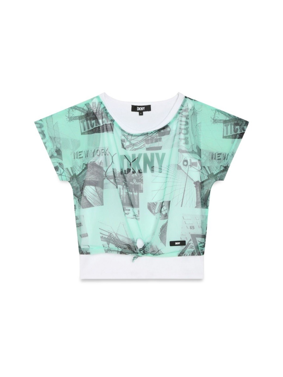 【毎月1日はエントリーでポイント3倍！】 DKNY ディー ケイ エヌ ワイ グリーン GREEN Tシャツ ガールズ 春夏2024 312885 【関税・送料無料】【ラッピング無料】 el