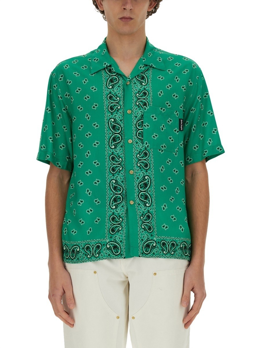 ݥȺ4!! ѡ 󥸥륹 PALM ANGELS   ꡼ Shirts 318267 GREEN...