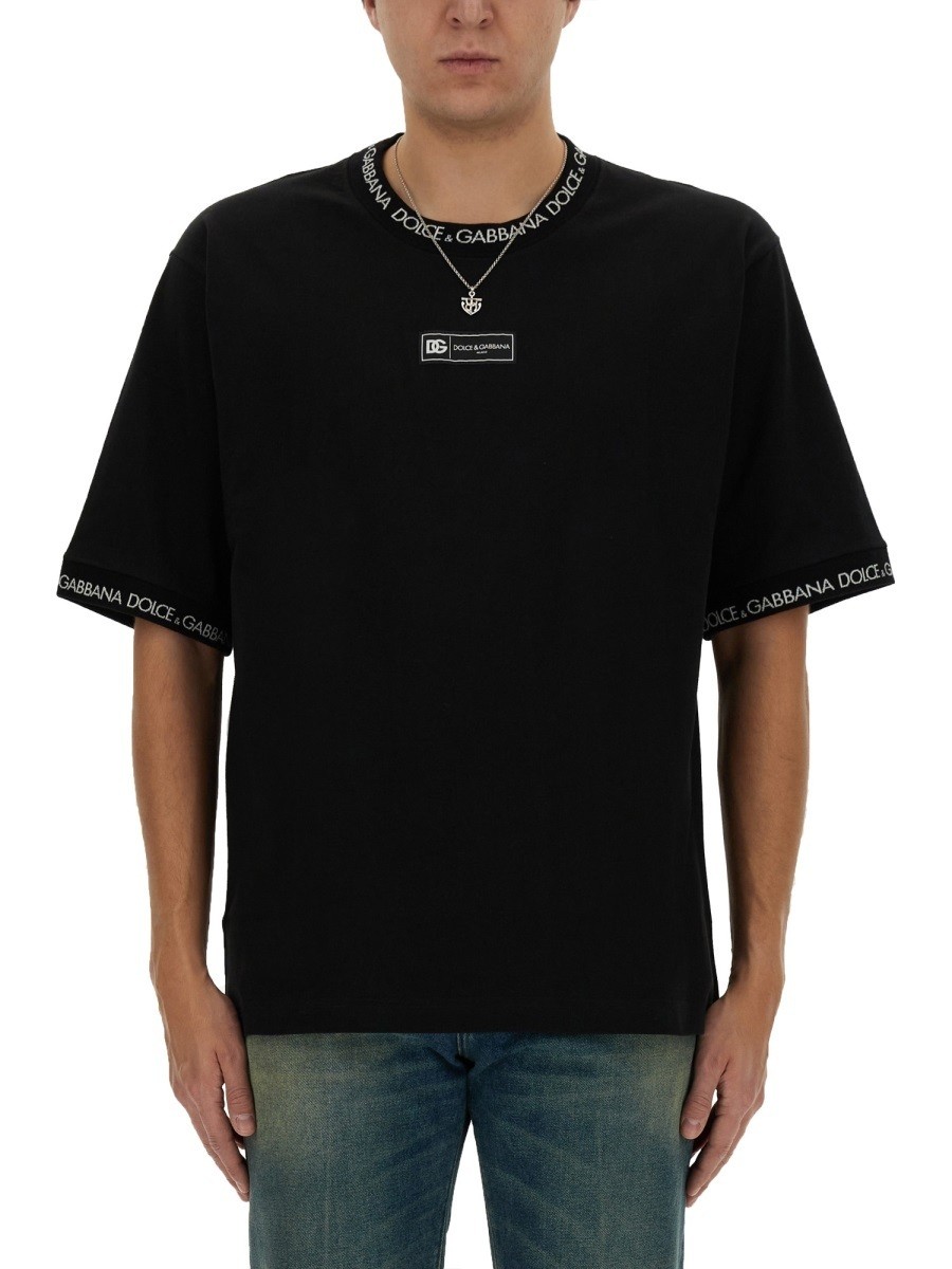 【土日限定クーポン配布中！】 DOLCE&GABBANA ドルチェ&ガッバーナ ブラック BLACK Tシャツ メンズ 春夏2024 316336 【関税・送料無料】【ラッピング無料】 el