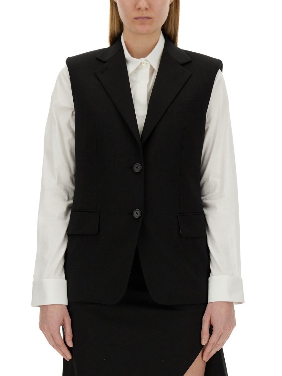 إࡼ  HELMUT LANG  ٥ ǥ ֥å Vests 325974 BLACK  ̵ å...