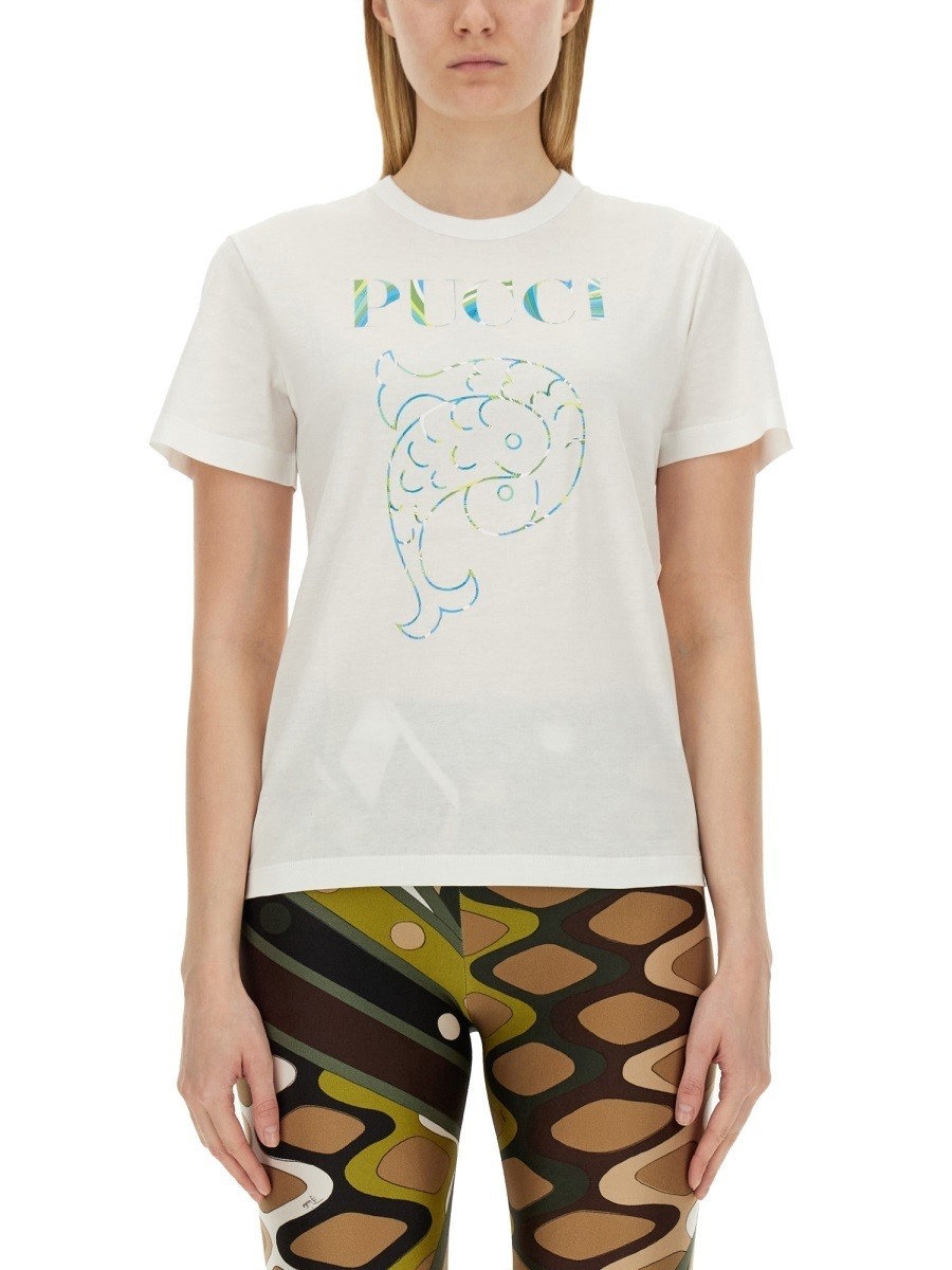 EMILIO PUCCI エミリオ プッチ ホワイト WHITE Tシャツ レディース 春夏2024 325952 【関税・送料無料】【ラッピング無料】 el