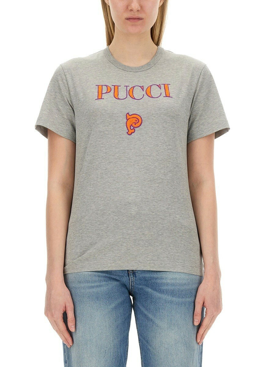 EMILIO PUCCI エミリオ プッチ グレー GREY Tシャツ レディース 春夏2024 326630 【関税・送料無料】【ラッピング無料】 el