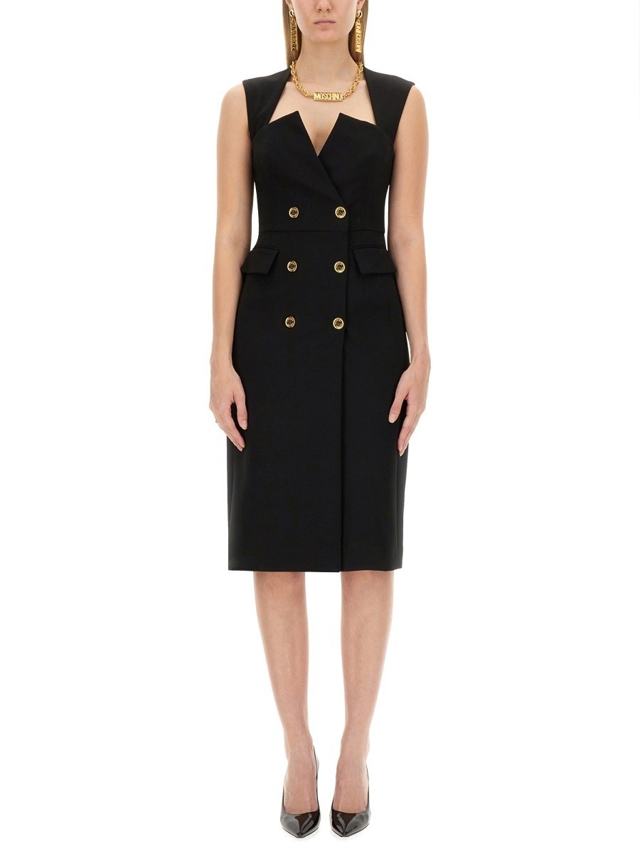 ⥹ MOSCHINO ԡ ɥ쥹 ǥ ֥å Dresses 334728 BLACK  ̵ åԥ...