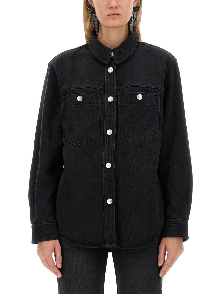 ٥ ޥ ISABEL MARANT  ǥ ֥å Shirts 335940 BLACK  ̵ åԥ...