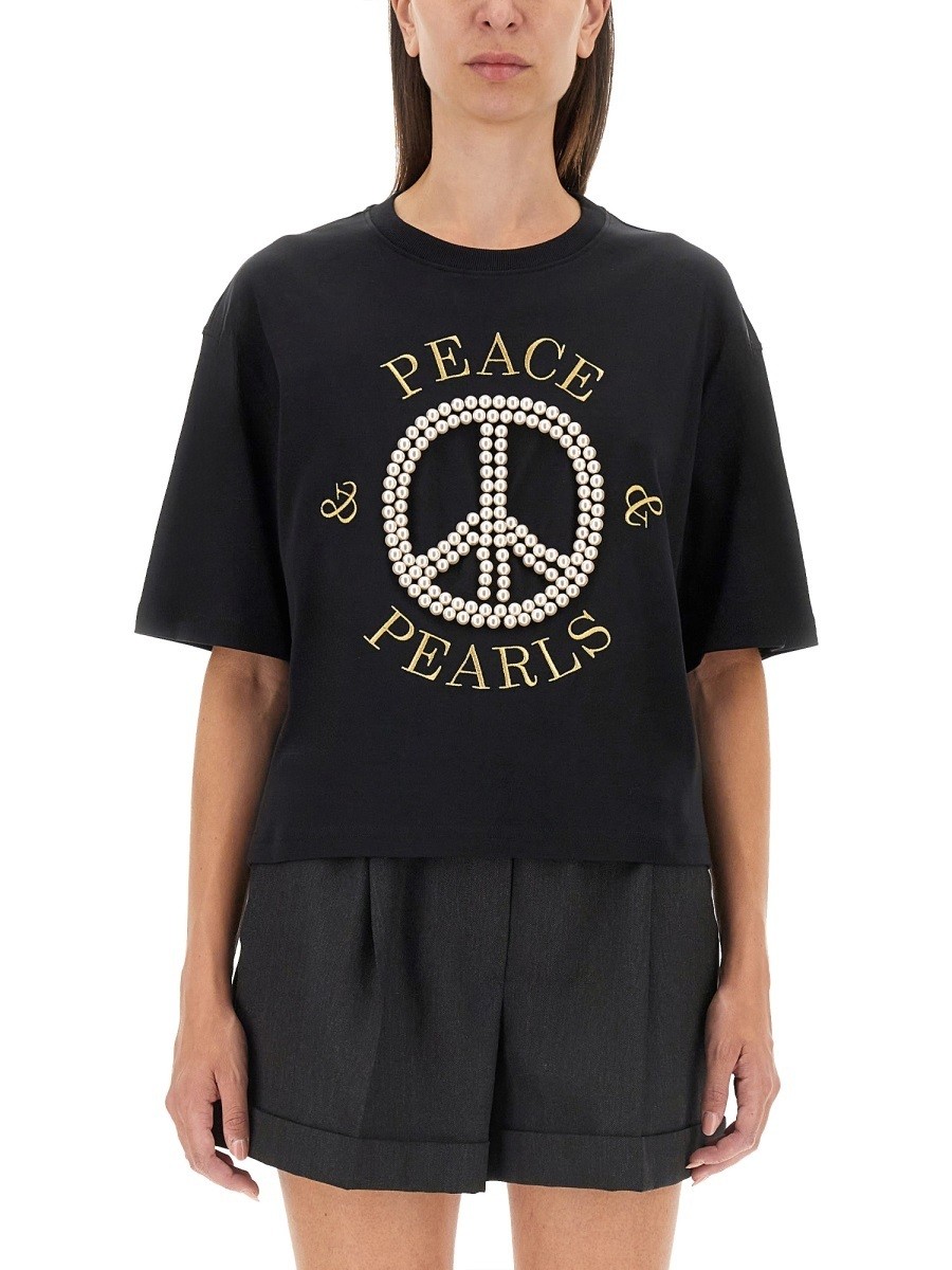 ⥹ MOSCHINO ݥ T ǥ ֥å T-shirts and polo shirts 336517 B...