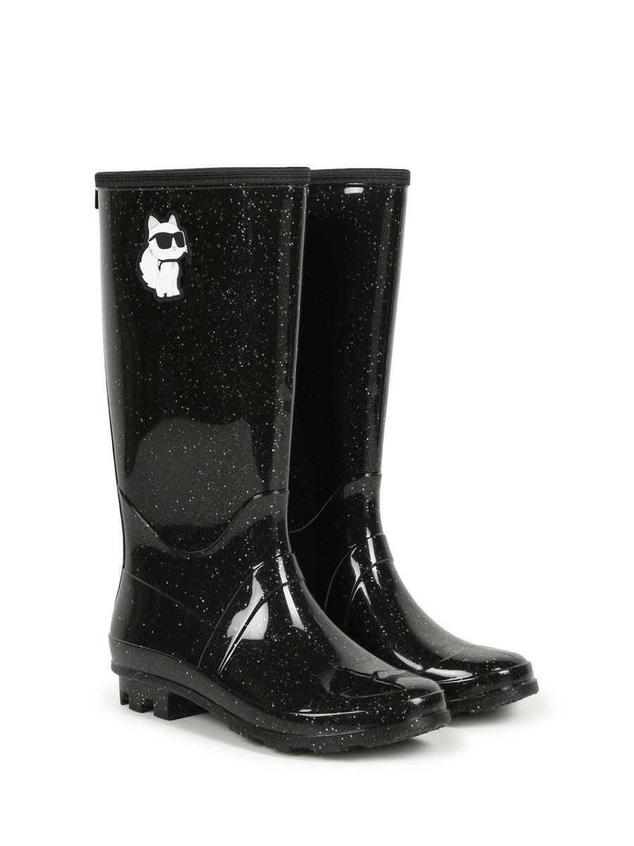  饬ե KARL LAGERFELD եåȥ֡ ֡ 륺 ֥å Flat boots 339616 BLA...