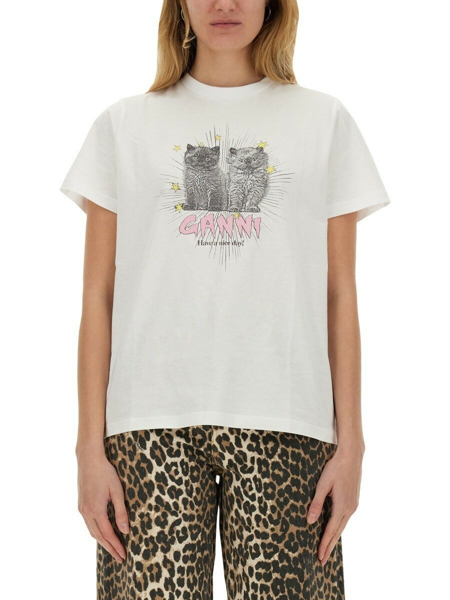 ˡ GANNI ݥ T ǥ ۥ磻 T-shirts and polo shirts 344558 WHITE ...