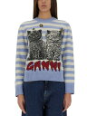【本日ポイント4倍!!】 ガニー GANNI トレーナー レディース ブルー Sweatshirts 345796 BLUE 関税 送料無料 ラッピング無料 2025SS el