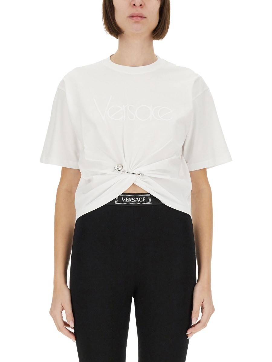 ヴェルサーチ VERSACE ポロシャツ Tシャツ レディース ホワイト T-shirts and 