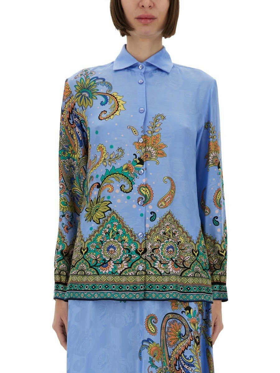 ȥ ETRO  ǥ Shirts 354050 AZURE  ̵ åԥ̵ 2025SS el