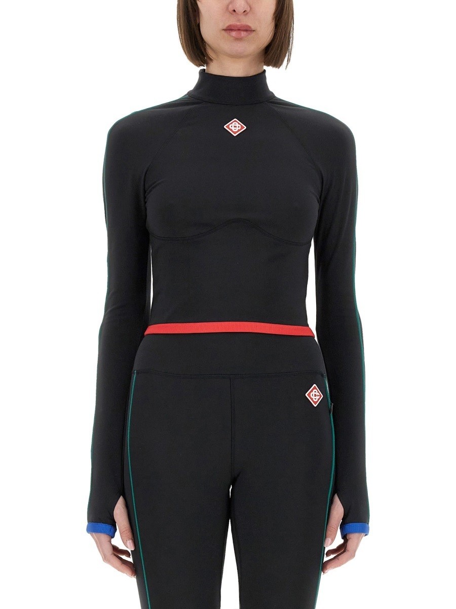 ֥ CASABLANCA T ȥåץ ǥ ֥å T-shirts and tops 348138 BLACK ...