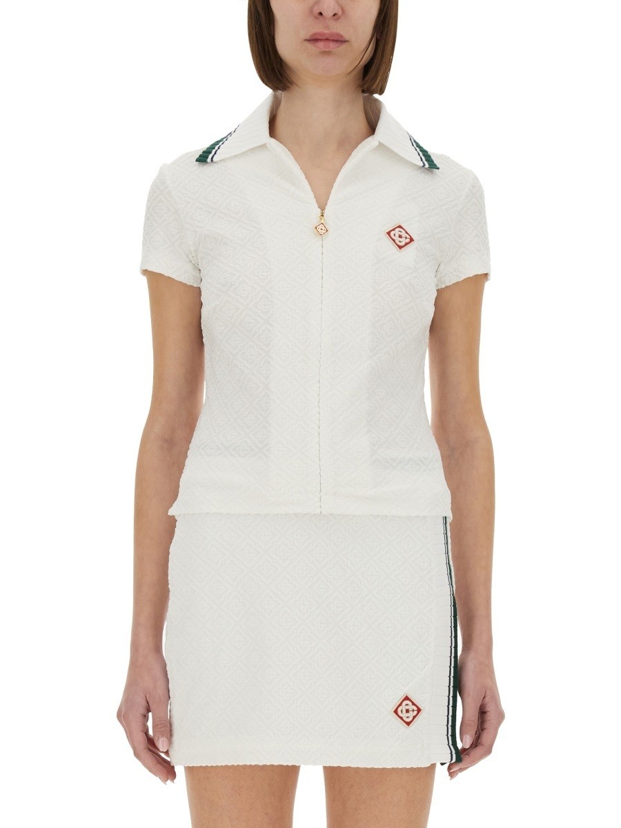 ֥ CASABLANCA T ȥåץ ǥ ۥ磻 T-shirts and tops 355080 WHITE ...