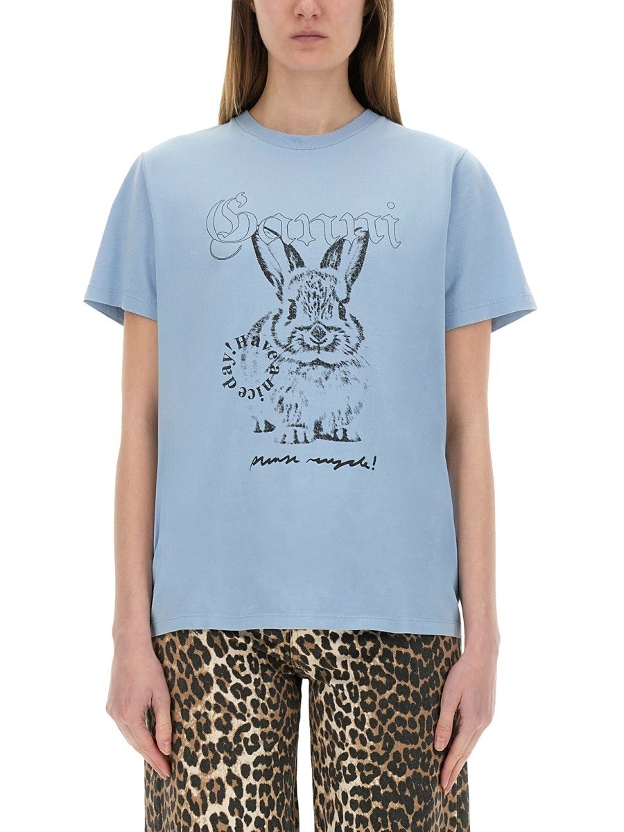 ˡ GANNI ݥ T ǥ ֥롼 T-shirts and polo shirts 357190 BLUE ...