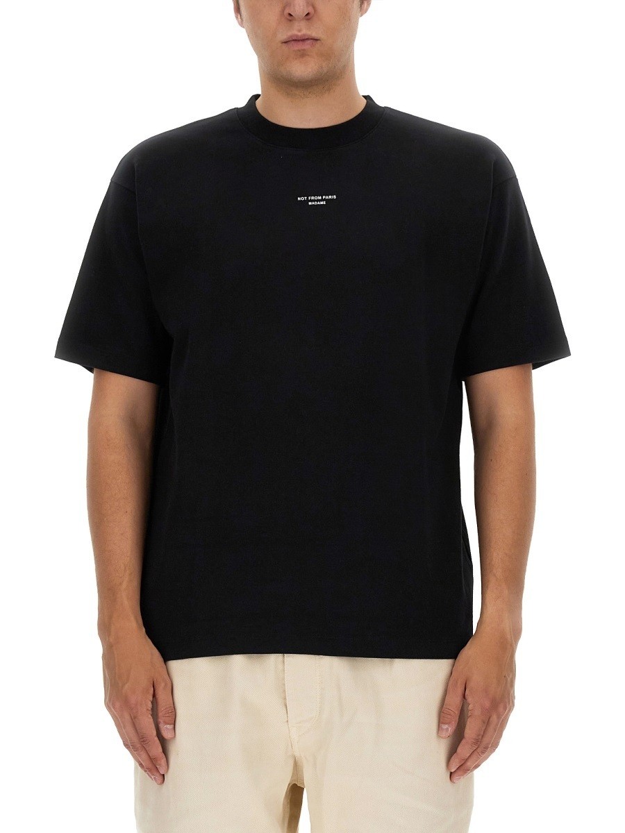楽天BRANDSHOP・クラージュ楽天市場店【土日限定1000円OFF!!】 ドロール ド ムッシュ DROLE DE MONSIEUR Tシャツ メンズ ブラック T-shirts 374483 BLACK 関税 送料無料 ラッピング無料 2025AW el
