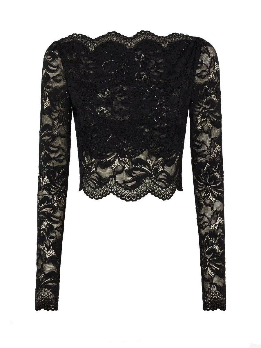 Х RABANNE T ȥåץ ǥ ֥å T-shirts and tops 364522 BLACK  ...