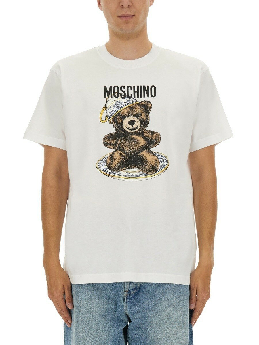 Moschino ロコ刺繍クルネックTシャツ 241ZZJ07200241 1001 Moschino ロコ刺繍クルネックTシャツ 241ZZJ07200241 1001 楽天