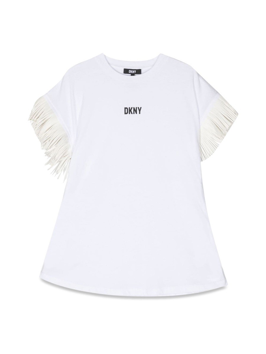 【土日限定クーポン配布中！】 DKNY ディー ケイ エヌ ワイ ホワイト WHITE ドレス ガールズ 春夏2023 ..