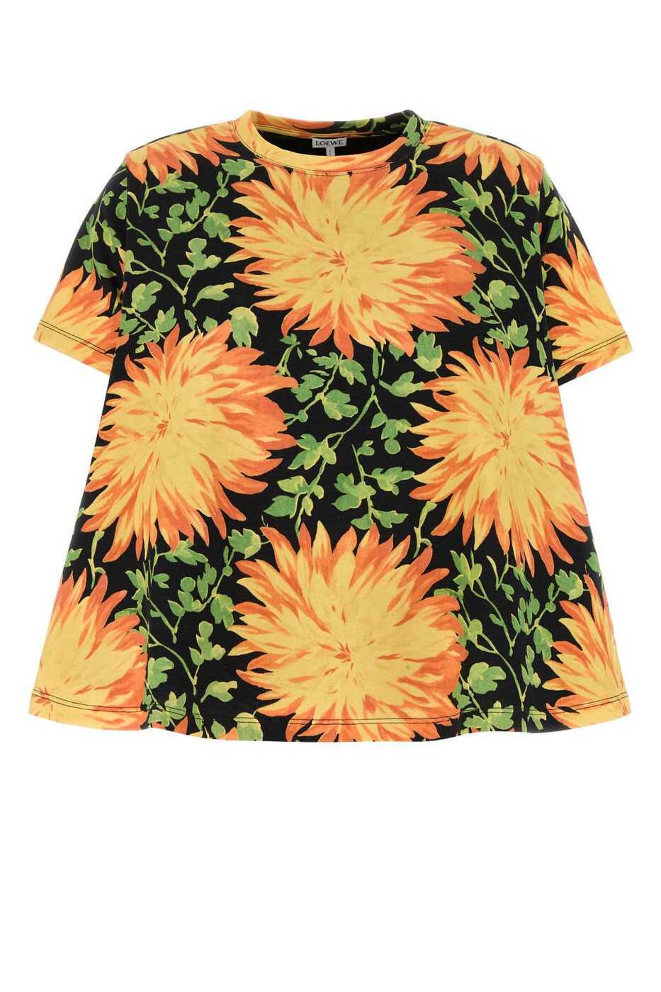 【LOEWE】EMBROIDEREDTSHIRTDRAPED クルーネック 花柄 Tシャツ LOEWE】EMBROIDEREDTSHIRTDRAPED クルーネック 花柄 Tシャツ