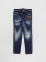 【三連休限定1000円OFF】 ディースクエアード DSQUARED2 レギュラーフィットジーンズ デニム ボーイズ ブルー Regular fit jeans DQ0731D0A5S Denim 関税 送料無料 ラッピング無料 2025SS gi