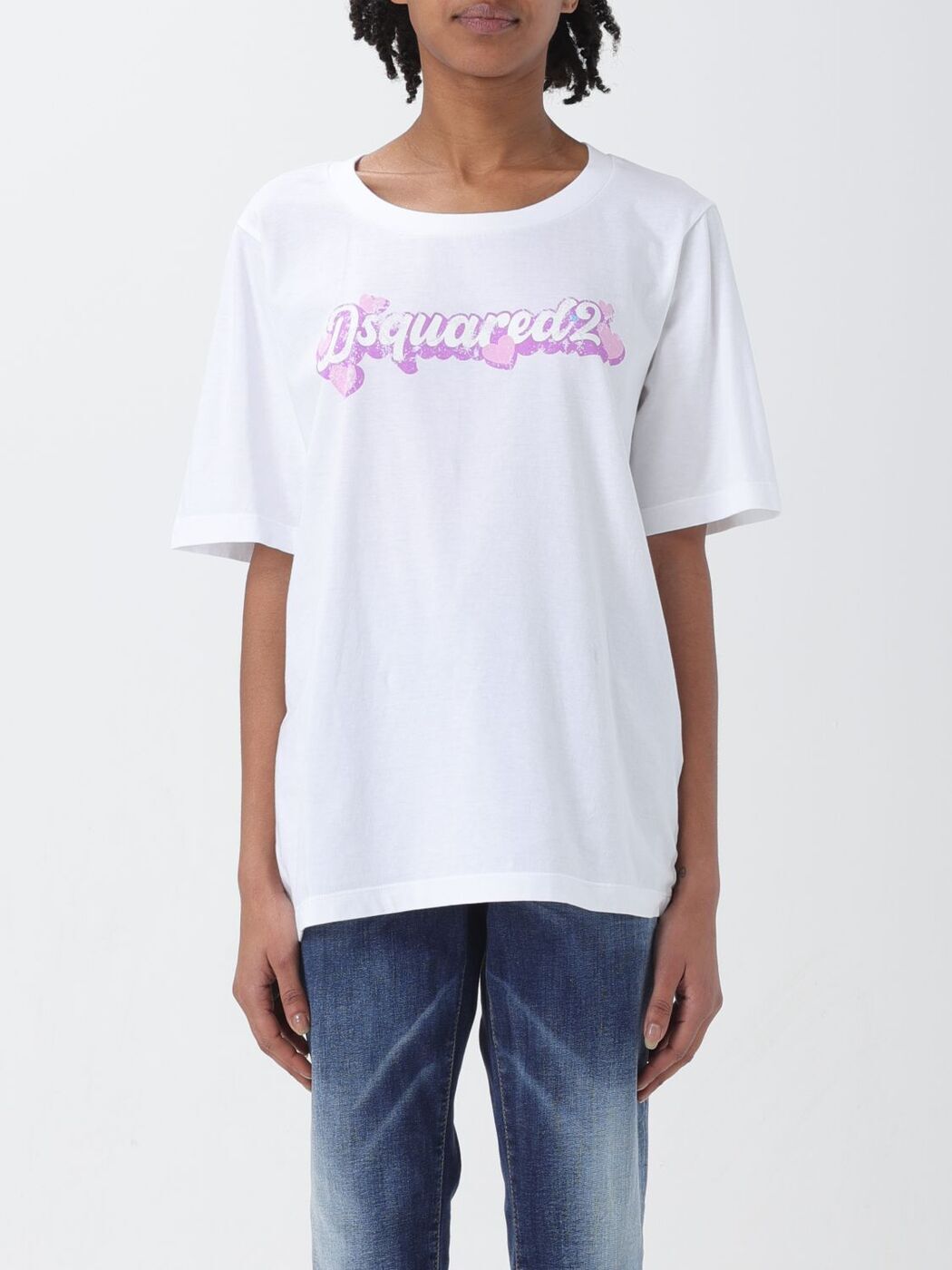 【本日5の付く日ポイント4倍!】 DSQUARED2 ディースクエアード ホワイト White Tシャツ レディース 春夏2024 S72GD0519S24668 【関税・送料無料】【ラッピング無料】 gi