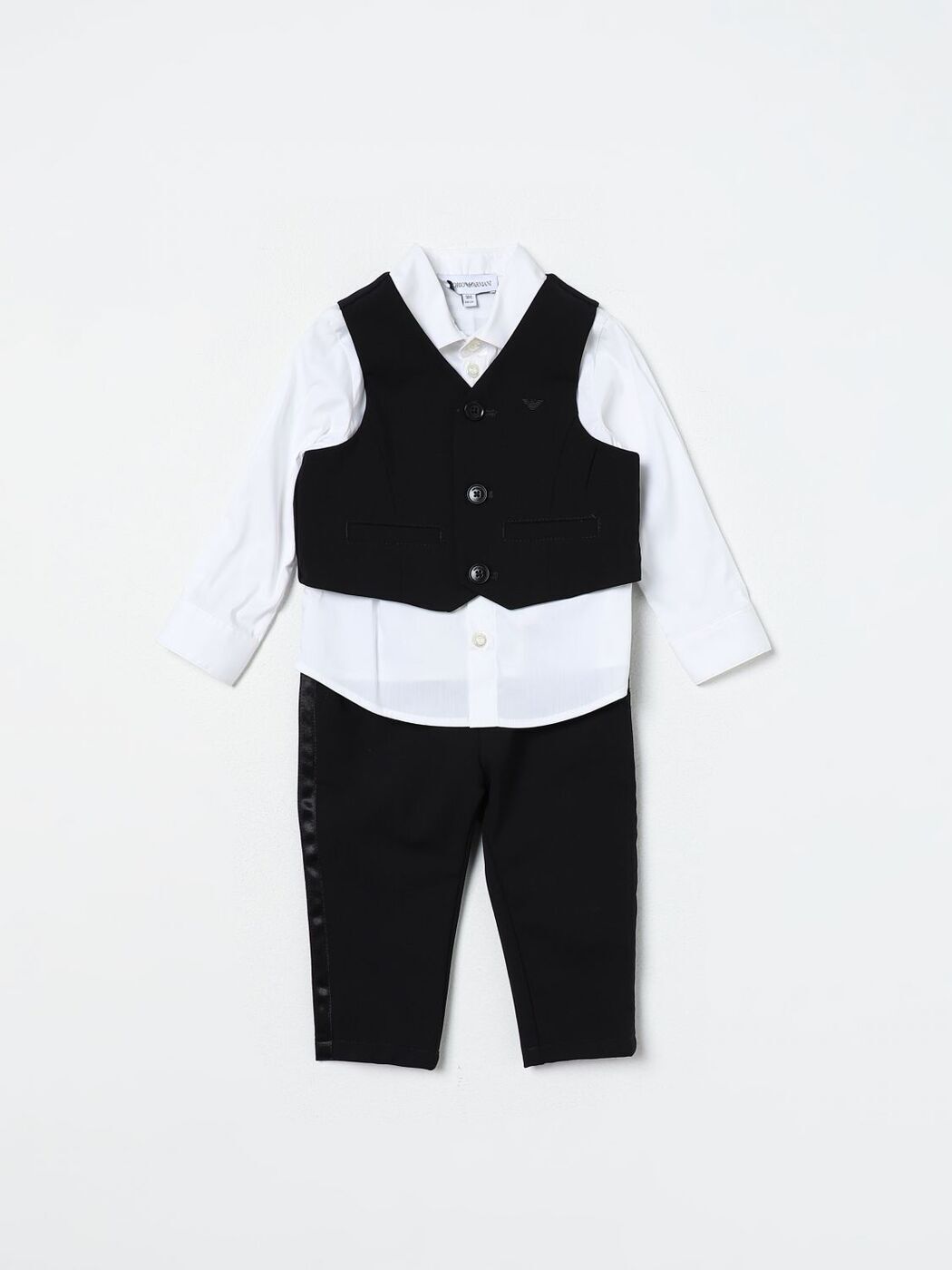 アルマーニベビー　ベビー服 【本日5の付く日ポイント4倍!】 EMPORIO ARMANI KIDS エンポリオ・アルマーニキッズ ブラック Black ベビーウェア ベビーユニセックス 春夏2024 6HH8104N3FZ 【関税・送料無料】【ラッピング無料】 gi