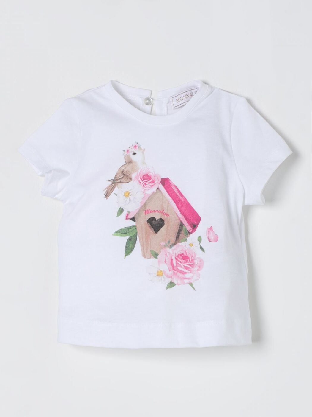 ʥꥶ MONNALISA T ȥåץ ٥ӡ˥å ۥ磻 T-shirt 39C6013003 White  ̵ åԥ̵...