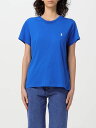 【15,000円以上ご購入で1,000円OFF！】 POLO RALPH LAUREN ラルフローレン ブルー Blue Tシャツ レディース 春夏2024 211898698021 【関税・送料無料】【ラッピング無料】 gi