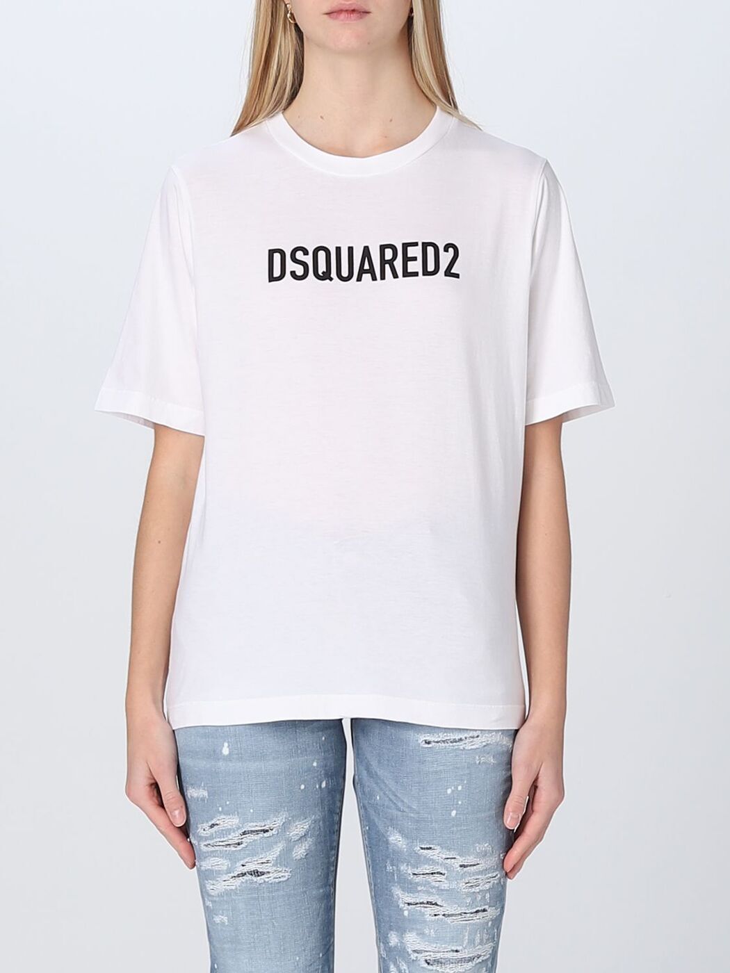 【本日5の付く日ポイント4倍!】 DSQUARED2 ディースクエアード ホワイト White Tシャツ レディース 春夏2023 S75GD0283S24321 【関税・送料無料】【ラッピング無料】 gi