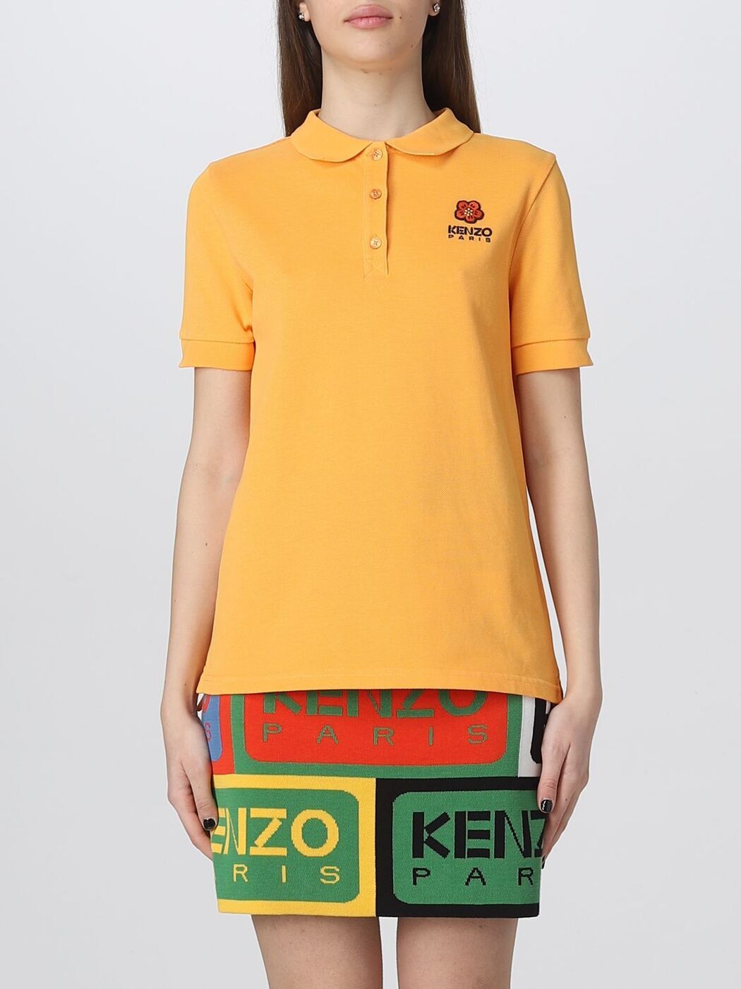 【土日限定クーポン配布中！】 KENZO ケンゾー オレンジ Orange ポロシャツ レディース 春夏2023 FC62TS7054PU 【関税・送料無料】【ラッピング無料】 gi