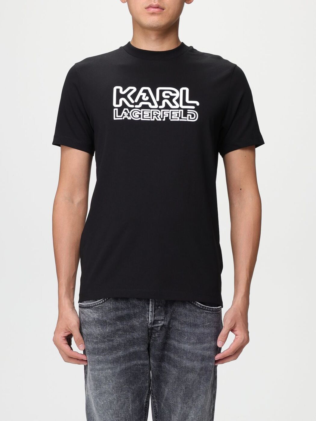 【土日限定クーポン配布中！】 KARL LAGERFELD カール ラガーフェルド ブラック Black Tシャツ メンズ 秋冬2023 755048532225 【関税・送料無料】【ラッピング無料】 gi