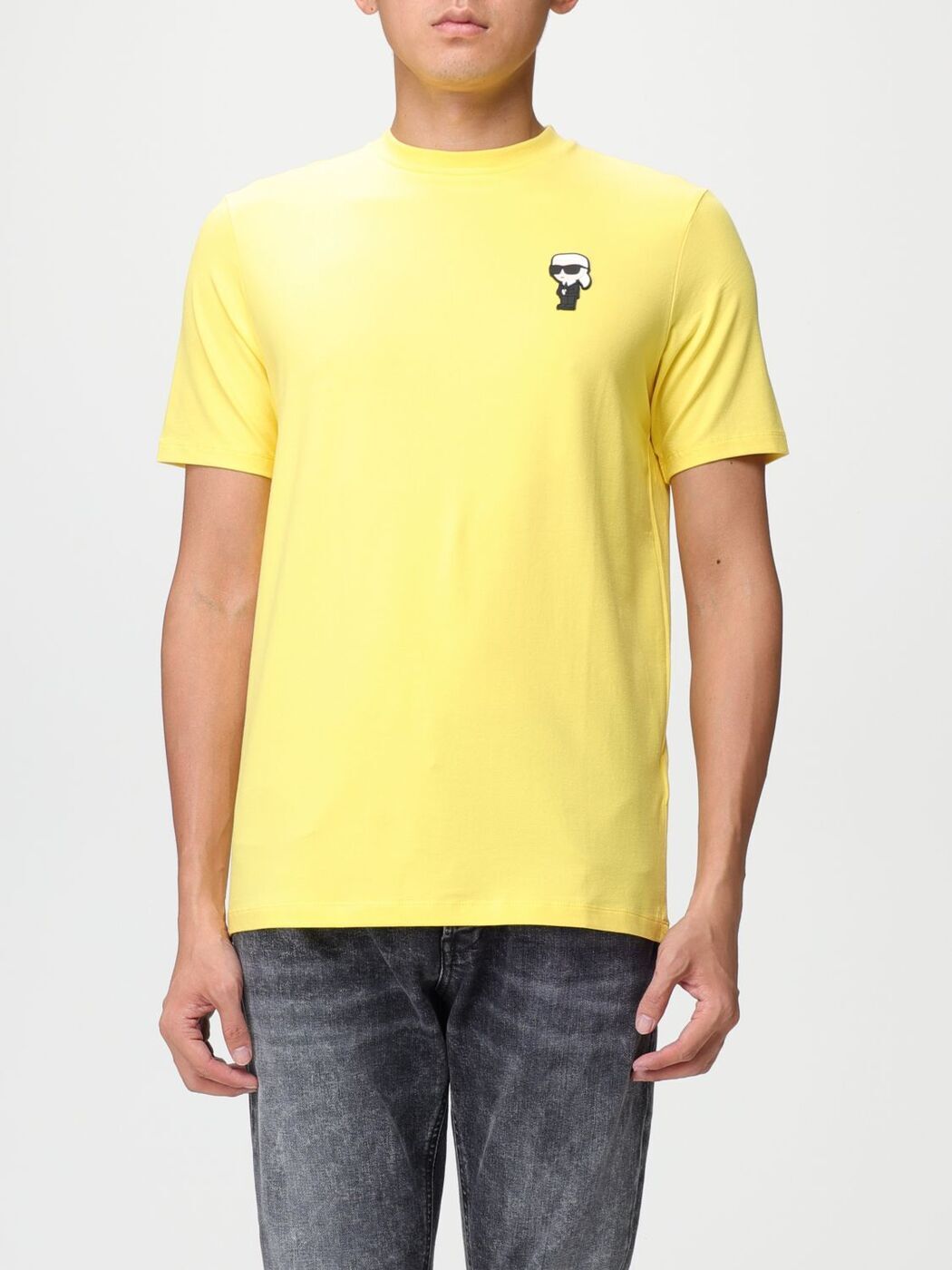 【土日限定クーポン配布中！】 KARL LAGERFELD カール ラガーフェルド イエロー Yellow Tシャツ メンズ 秋冬2023 755027532221 【関税・送料無料】【ラッピング無料】 gi