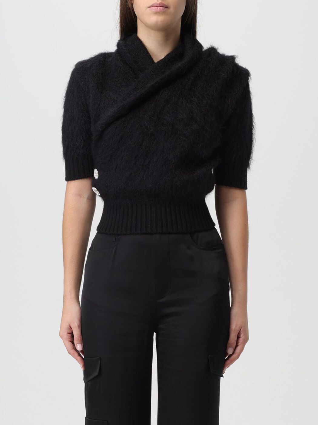 Хޥ BALMAIN  ˥åȥ ǥ ֥å Knitwear BF0AI125KF31 Black  ̵...