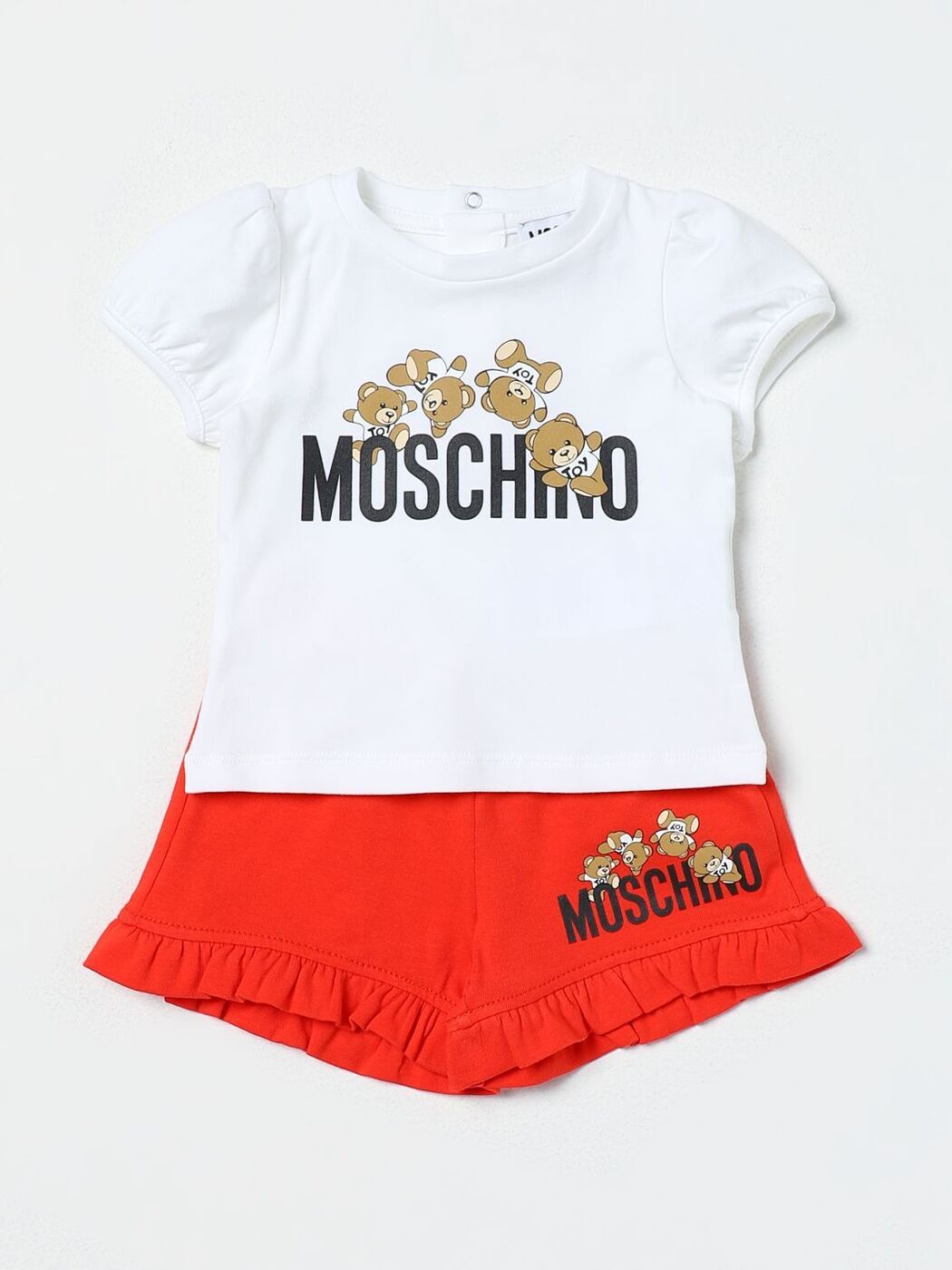 【楽天スーパーSALE!!15000円以上1000円OFFクーポン対象】 MOSCHINO モスキーノ ホワイト White ベビーウェア ベビーユニセックス 春夏2024 MDG01OLBA00 【関税・送料無料】【ラッピング無料】 gi