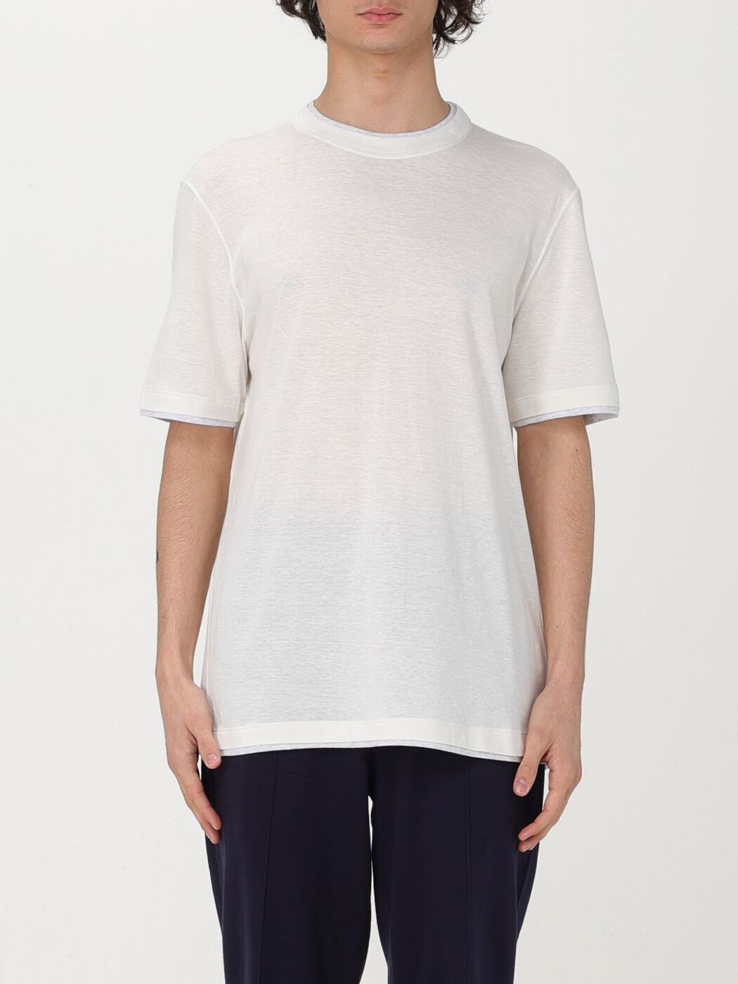 BRUNELLO CUCINELLI ブルネロ クチネリ ホワイト White Tシャツ メンズ 春夏2024 MW8357427  gi