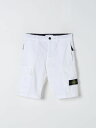 【15,000円以上1,000円OFF!!】 STONE ISLAND JUNIOR ストーン アイランド ホワイト White ショーツ ボーイズ 春夏2024 L0210 【関税・送料無料】【ラッピング無料】 gi