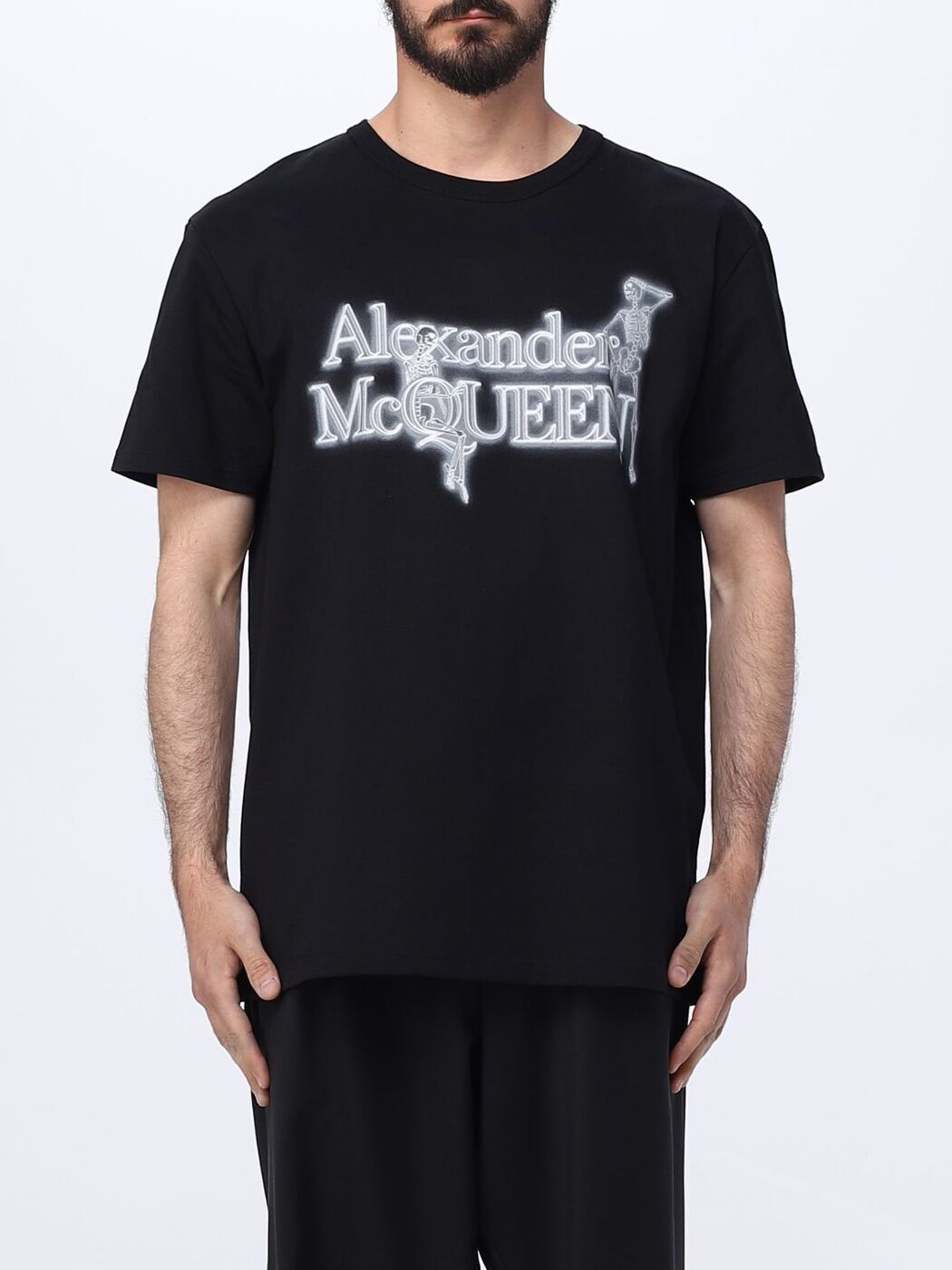 ALEXANDER MCQUEEN アレキサンダー マックイーン ブラック Black Tシャツ メンズ 秋冬2023 750656QVZ07 【関税・送料無料】【ラッピング無料】 gi