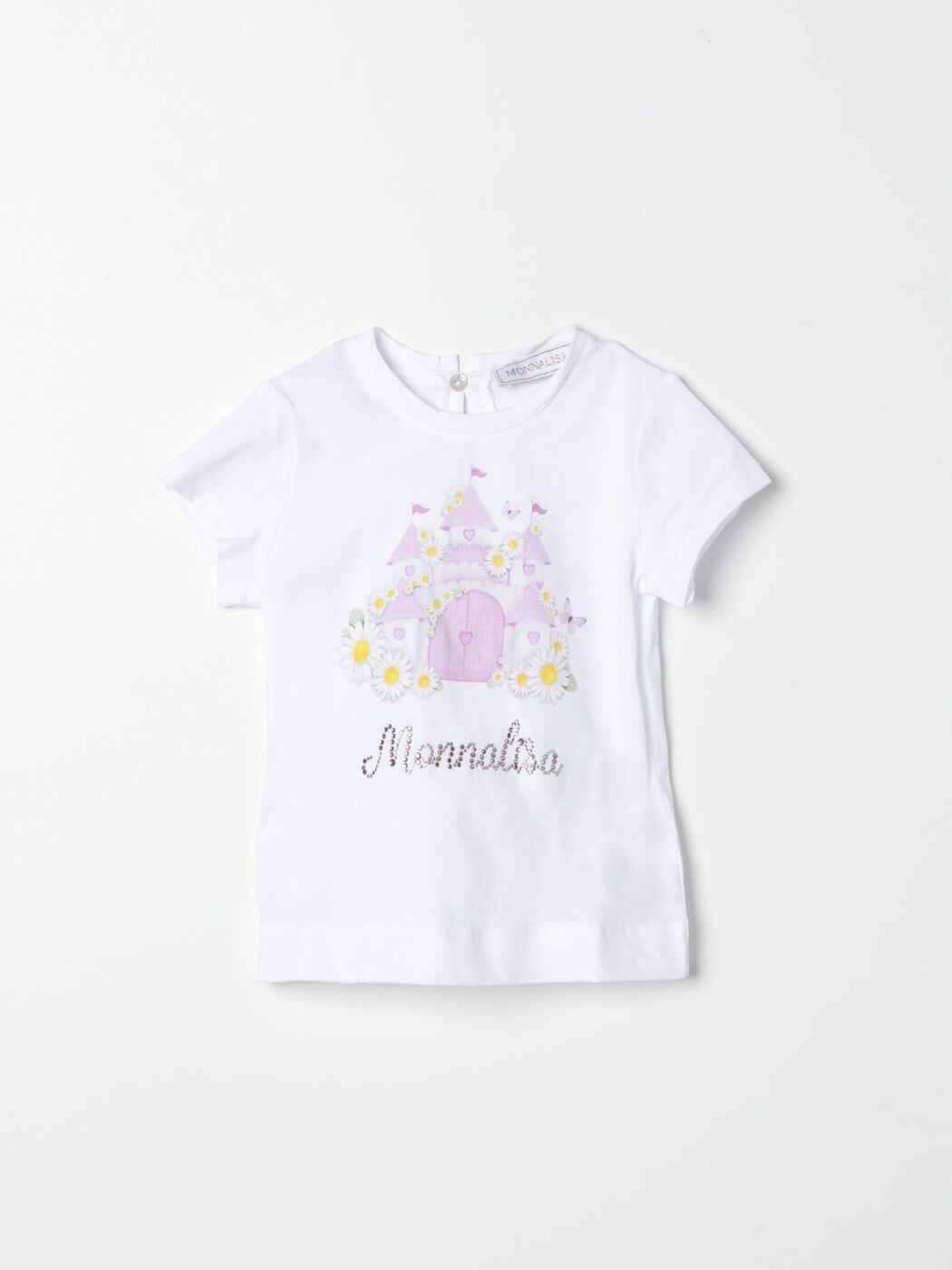 ʥꥶ MONNALISA T ȥåץ ٥ӡ˥å ۥ磻 T-shirt 39C6143003 White  ̵ åԥ̵...