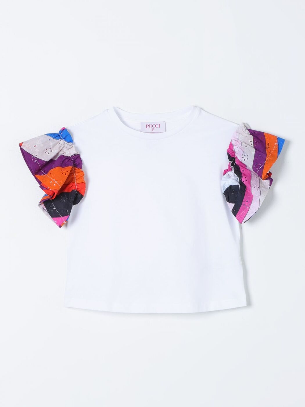 EMILIO PUCCI JUNIOR エミリオ プッチジュニア ホワイト White Tシャツ ガールズ 春夏2024 PU8B11J0177 【関税・送料無料】【ラッピング無料】 gi