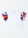 【0の付く日ポイント4倍】 EMILIO PUCCI JUNIOR エミリオ プッチジュニア ホワイト White Tシャツ ガールズ 春夏2024 PU8B11J0177 【関税・送料無料】【ラッピング無料】 gi