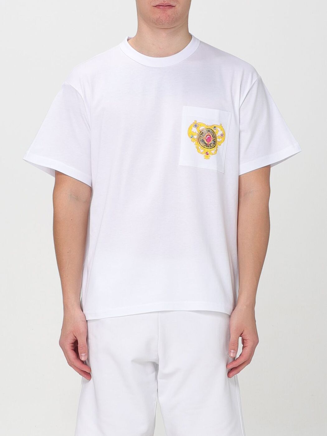 ヴェルサーチェ プレゼント メンズ（30000円程度） VERSACE JEANS COUTURE ヴェルサーチ ジーンズ クチュール ホワイト White Tシャツ メンズ 春夏2024 76GAHL01CJ01L 【関税・送料無料】【ラッピング無料】 gi